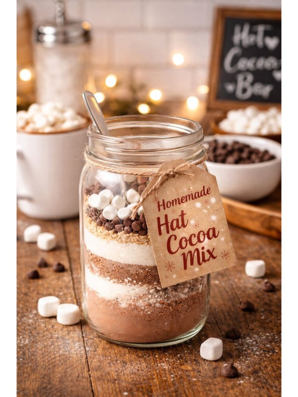 Hot Cocoa Mix Jar Gift | Cozy Hot Chocolate Drink Mix